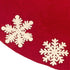 Hand Felted Wool Christmas Tree Skirt - Red with Cream Tacked Snowflakes - 60" - ARCADIA HOME